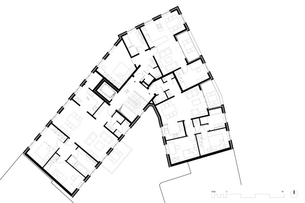 Grundriss 1. Obergeschoss Mehrfamilienhaus Borghorst